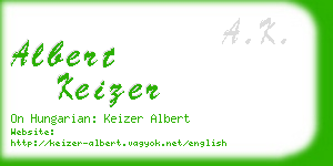 albert keizer business card
